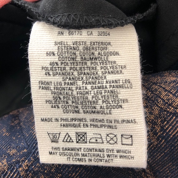 Cartonnier Anthropologie Charlie Brushstroke Trousers  Black Blue Crop Size 6 - Picture 9 of 10